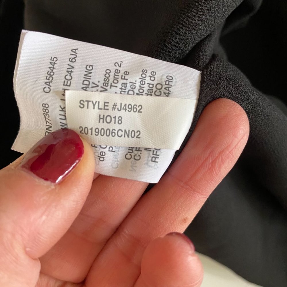 J. Crew Womens Size 0 Black Velvet Faux-Wrap Top, Style J4962 - Picture 5 of 7
